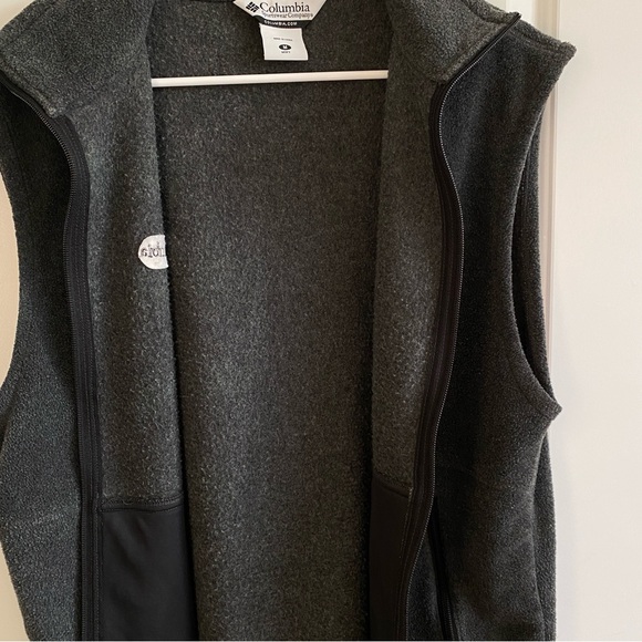 Columbia Dark Grey Fleece Sweater Vest 100% Polyester Size M - Picture 6 of 11
